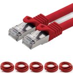5 adet IRENIS CAT7 Kablo S/FTP Ethernet Network LAN Ağ Kablosu 3 Metre Kırmızı