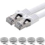 5 adet IRENIS CAT7 Kablo S/FTP Ethernet Network LAN Ağ Kablosu 7.50 Metre Beyaz
