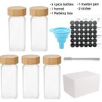 5 Adet Kavanoz Seti Cam Baharat Saklama Kavanozları Bambu Kapaklı Mutfak Tuzluk Biber Depolama Baharat Organizatör Mutfak Eşyaları Baharat Kavanoz Seti (Yurt Dışından) - Pepper Shakers - Renkli