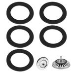 5 adet lavabo tıkacı yedek conta, evrensel conta halkası aksesuarı, OD 54 mm ID 32 mm Franke ve Blanco evye ile uyumlu, süzgeç sepeti onarımı, mutfak lavabosu giderleri için yedek parçalar