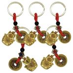 5 Adet Maneki Neko Metal Anahtarlık Feng Shui Şans ve Bereket Parası