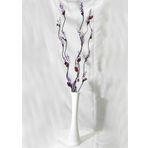 5 Adet Mor Çiçek Cam 60 Cm Beyaz Vazo