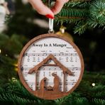 5 Adet Müzik Sayfası Doğuş Katolik Sahne Süsleri Lazer Kesim Ahşap Noel Kutsaması için Hristiyan Hatırası İsa'nın Doğuşu Süsler Anne, Baba, Papaz için Mükemmel Noel Ağacı Dini Hediye CB-11