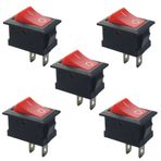 5 Adet - On-Off Anahtar Kırmızı, KCD1-101, Mini Aç Kapa Anahtar