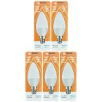 (5 Adet) Osaka 7W (50W) Beyaz Işık (6500K) E14 Duylu (İnce Duy) Led Mum Ampul
