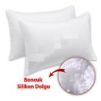 5 Adet Otel Tipi Boncuk Silikonlu Yastık Akfil 63 Tel Dokuma %100 Pamuk 50x70 Cm