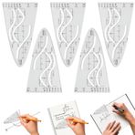 5 adet parabol şablonu, matematik, eğri şablonu, parabol cetvel, parabol şablonu, parabol çizim şablonu, çok fonksiyonlu normal parabol şablonu, öğrenciler, ofis, tasarımcı boyama için