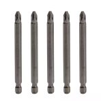 5 Adet Ph2 100 Mm 10 Cm Manyetik Uzun Bits Bit Ucu Yıldız Tornavida Uç Derin Vidalama Çelik Cr-V Uç