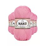 5 Adet Pırlanta Amigurumi El Örgü İpi Yünü Pembe 6740 - Nako Mudanis