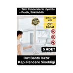 5 Adet Pratik Cam Pencere Kapı Uyumlu Çift Kanat Yırtılmaz Dayanıklı Kendinden Yapışkanlı Sineklik