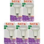 (5 Adet) Şavk 6W (37W) Beyaz Işık (6500K) E14 Duylu (İnce Duy) Led R50 Ampul