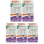 (5 Adet) Şavk 6W (37W) Sarı Işık (3000K) E14 Duylu (İnce Duy) Led R50 Ampul