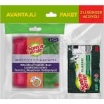 5 Adet Scotch Brite Mikrofiber Temizlik Bezi 3'lü +X 2 Yeşil Sünger Hediyeli