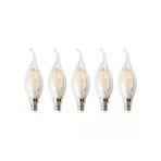 5 Adet Şeffaf Filament LED Ampul, 4W Güç ve E14 Duy ile Uyumlu