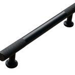 5 Adet T Bar (Tırtıklı Çubuk) Kulp Mobilya Mutfak Çekmece Kapak Kulbu Alüminyum Metal Siyah Boya (5, Siyah Mat, 128mm)