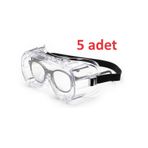 5 Adet Univet 602.01.00.00 Goggle Koruyucu İş Güvenliği Gözlüğü CVLUNİVET602015AD