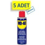 5 Adet Wd-40 Çok Amaçlı Sıvı, Yağ Çözücü, Pas Sökücü, Temizleyici ve Koruyucu Bakım Spreyi 200 ml
