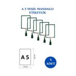 5 Adet Yeşil A5 Mandallı Raf Sepet Etiketi Çerçeveli Etiketlik Yeşil