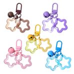 5 Adet Yıldız Anahtarlık, Şeker Renkli Akrilik Pentagram Anahtarlık Bandı Sevimli Yıldızlar Çan Anahtarlıklar Beş Köşeli Yıldızlar Charms Kolye Ucu Anahtarlık Kadınlar Erkekler için Anahtarlık Araba,