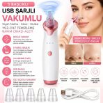 5 Başlıklı Şarjlı Vakumlu Siyah Nokta Akne Sivilce Clean Yüz Cilt Temizleme Bakım Cihazı Aleti Vakum