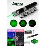 5 Başlıklı Yeşil Lazer Pointer Pilli 50 Km Etkili 5 Başlıklı Siyah