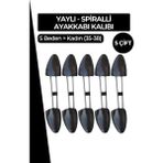 5 Çift Comfy Yaylı Ayakkabı Kalıbı 35-38 Kadın - Siyah