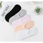 5' Çift Kadın Soft Renkli Görünmez Likralı ve Pamuklu Patik,babet Çorap - 36 - 40 - Pembe - Açık Pembe