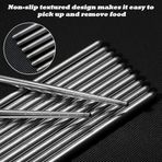 5 Çift Paslanmaz Çelik Chopsticks – Metal Çin Yeme Çubuğu Seti, Kaymaz Sushi Noodle Çubuğu, Yeniden Kullanılabilir Makarna Yemek Çubuğu Ta