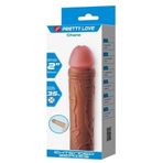 5 cm Dolgulu Premium Melez Rengi Silikon Penis Kılıfı - Chane - BDM1402