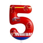 5. doğum günü için mum, itfaiye aracı numarası 5, itfaiye aracı, pasta dekorasyonu, doğum günü partisi aksesuarı, kırmızı itfaiye söndürücü teması, pasta dekorasyonu, çocuklar, erkek ve kız çocukları