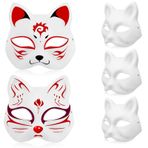 5 El Boyalı Maske DIY Maske Hayvan Maskeleri Maskeli Balo Maskesi Maske Kedi Maskeleri Boş Kedi Maskesi Tilki Maskeleri Balo Maskeleri Kendi Başına Kağıdı Maskeleri