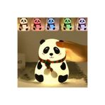 5 Farklı Renk Modlu Panda Figürlü Pofuduk LED Gece Lambası–Yumuşak Dokulu Çocuk Odası ve Dekoratif