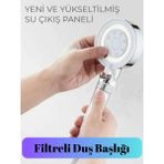 5 Fonksiyonlu Krom Beyaz Çelik Filtreli Yüksek Basınçlı Tasarruflu Banyo Duş Başlığı - Seçenek 1
