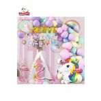 5 Gold Harfli Yaş Unicorn Temalı Iyi Ki Doğdun Makaron Balon Doğum Günü Parti Kutlama Seti Süsü, 6545486864865