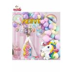 5 Gold Harfli Yaş Unicorn Temalı Iyi Ki Doğdun Makaron Balon Doğum Günü Parti Kutlama Seti Süsü, 7052075270