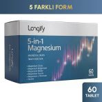 5-İn-1 Magnesium, Magnezyum Bisglisinat, Sitrat, Malat, L-Treonat, Taurat Ve Taurin 60 Tablet