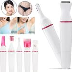 5 In 1 Pilli Ergonomik Epilasyon Tıraş Makinesi Giyotin Jilet Yüz Kaş Koltukaltı Bikini Epilatör - Beyaz