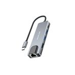 5 in 1 USC-C Hub Çoğaltıcı, Hızlı Veri Aktarımı, 2x Usb Girişi, 1x Type-C, 1x Ethernet, 4K HDMI Girişi, Alüminyum Kasa, Fonksiyonel Yapı