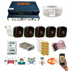 5 KAMERALI 1080P İNSAN YÜZ VE HAREKET ALGILAYAN METAL KASA 36 IR LED GÜVENLİK KAMERASI SETİ 5236