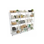 5 Katlı 3'Lü Bitişik 31X225x200 Cm Galvaniz Çelik Raf - Depo, Arşiv, Kiler, Dosya, Market Rafı