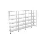 5 Katlı 4'Lü Galvaniz Çelik Raf - Depo, Arşiv, Kiler, Dosya, Market Rafı 43X93 Cm 200 Cm 0.70 Mm