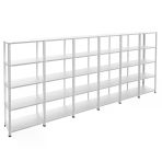 5 Katlı 6'Lı Galvaniz Çelik Raf - Depo, Arşiv, Kiler, Dosya, Market Rafı 43X60 Cm 200 Cm 0.70 Mm