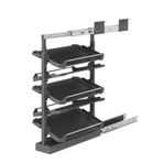 5 Katlı Ayarlanabilir Sürgülü Ayakkabı Rafı - Dikey Düzenleyici Yer Tasarrufu, Dolaplar için Metal Depolama Çözümü, Geri Çekilebilir Tasarım Siyah (Yükseklik 77-89 cm)