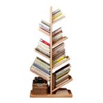 5 Katlı Masif Ahşap Kitaplık - Kitaplık, CD'ler ve Filmler için Yerde Duran Saklama - Yatak Odası Oturma Odası ve Ev Ofis için Şık Kitaplık - 121 cm Yükseklik