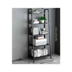 5 Katlı Merdiven Kitaplık Metal Çerçeve Açık Raf Düzenleyici Siyah Dikey Depolama Rafı 60*150 CM