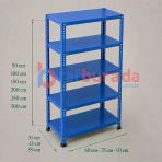 5 Katlı Renkli Dekoratif Çelik Raf - Çiçeklik Rafı, Ofis Rafı 0,70 Mm Siyah 43X60 Cm 100 Cm