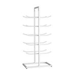 5 Katlı Yoga Matı Depolama Rafı, Serbest Duran Çift Taraflı Metal Köpük Silindir Tutucu, Spor Salonu Yoga Stüdyosu İçin Spor Salonu Egzersiz Malzemeleri Dü,White-60x40x130cm