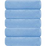 5 Li Otel Banyo Havlusu Pamuklu 70X145 cm Renkli 16/1 Avs 440 gr - Mavi - 70 x 145 cm
