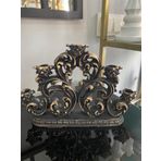 5 Li Şamdan (polyester) SİYAH (GOLD DETAYLI)