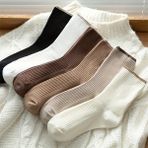 5 Li Unisex Çorap Renkli Fitilli Derbili Çorap - 36 - 44 - Kahverengi - Karışık